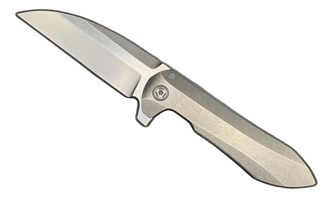 Peter Rassenti Custom Knives Druid Titanium Intergral Stonewashed CTS-XHP