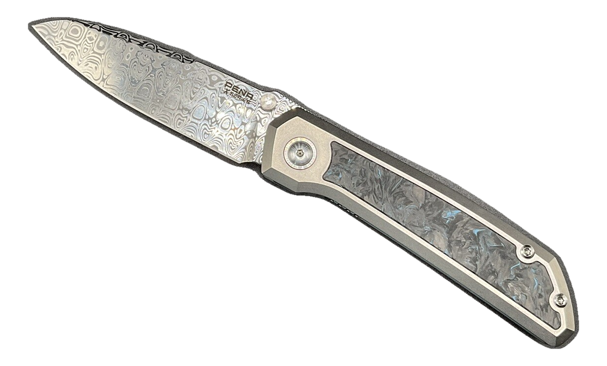 Reate Pena X Series Mula Damasteel Arctic Fat Carbon Titanium