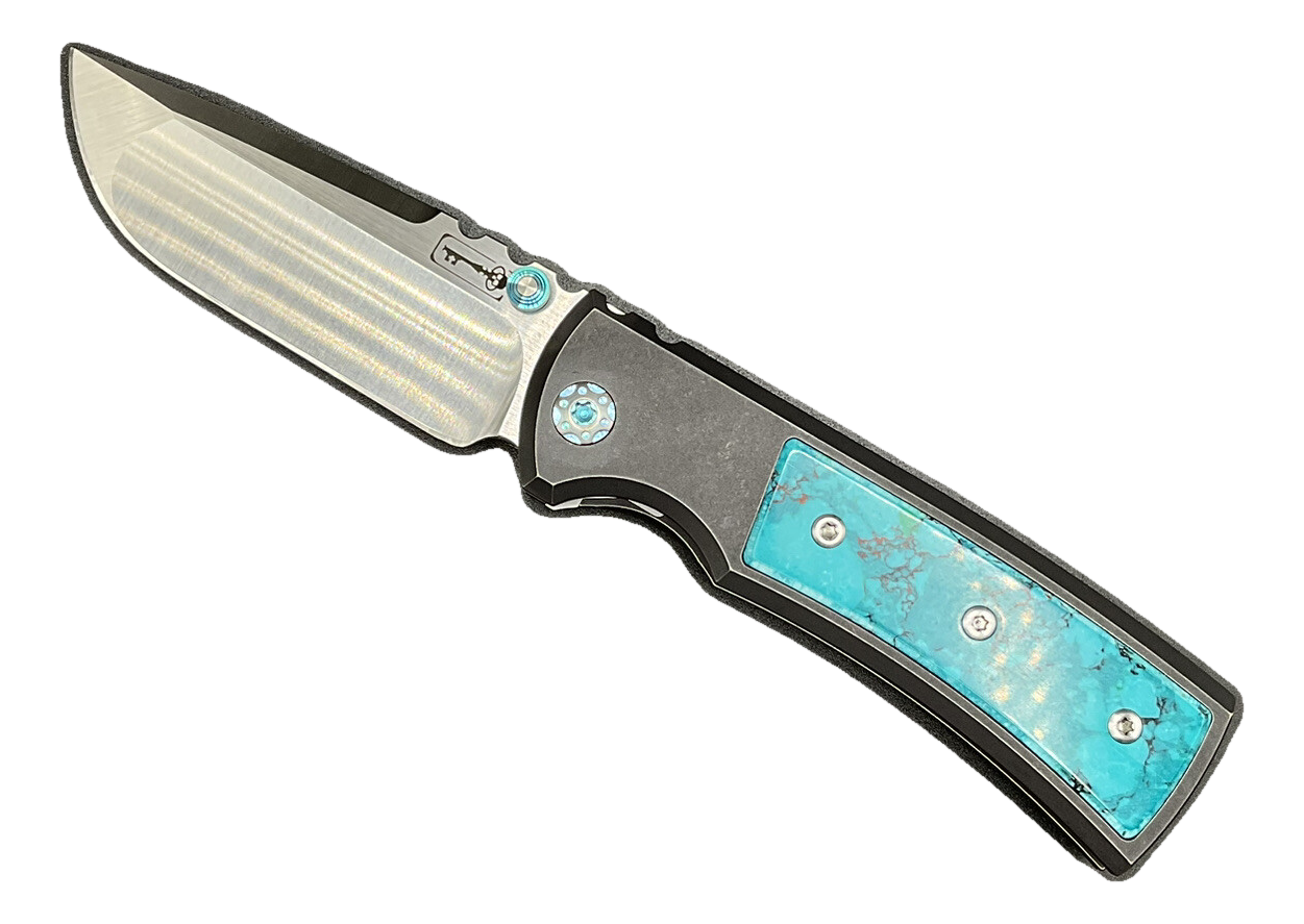 Chaves Knives Street Redencion Gen 3 DP Satin S35VN Titanium & Chrysocolla Inlay