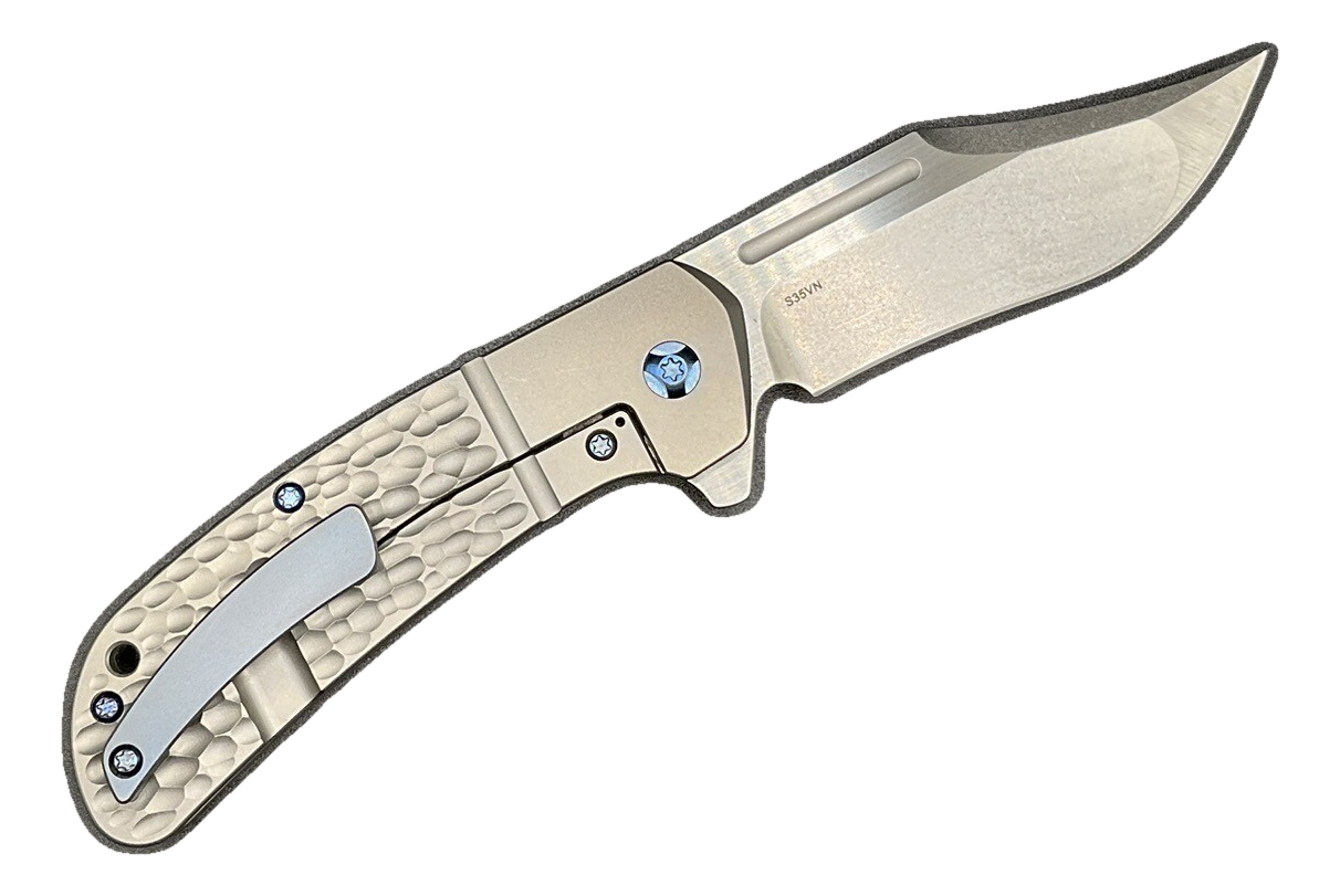 Reate Knives / Pena X Series Lanny's Clip Jigged Titanium Satin S35VN