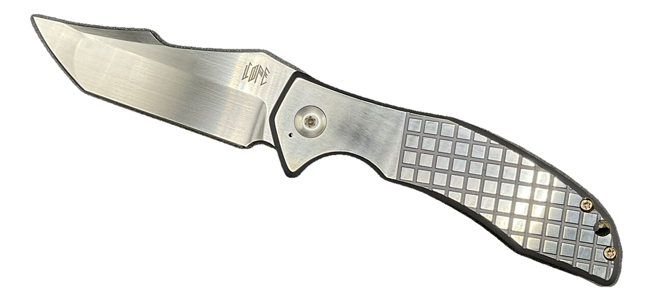 Ed Cope Custom Knives T22 Flipper CTS-XHP Compound Tanto Fragged Milled Titanium