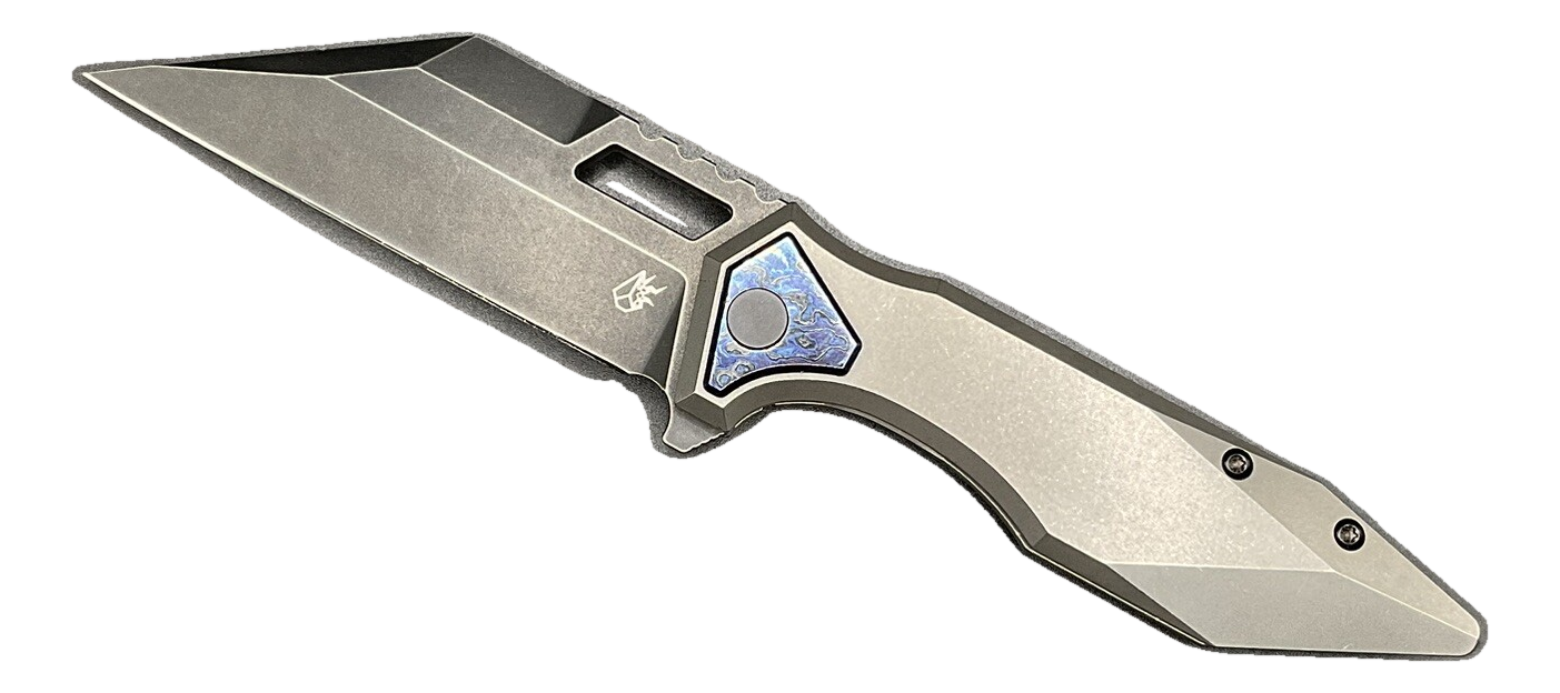 Arcane Design Knife Co Crawler Titanium w Zircuti Darkwashed M390 Wharncliffe