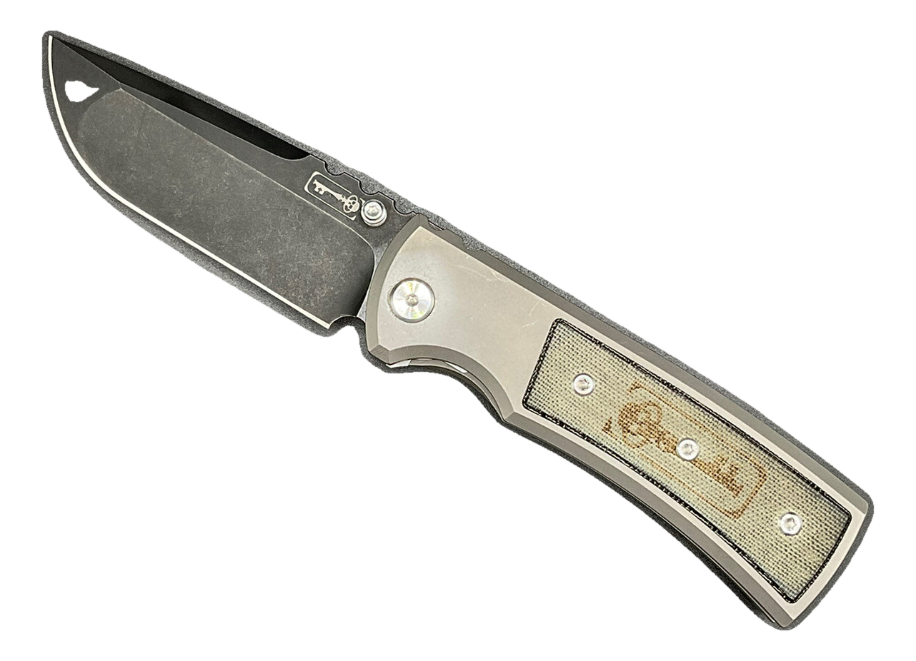Chaves Knives Ultramar Street Gen 3 Drop Point S35VN Titanium Micarta Inlay