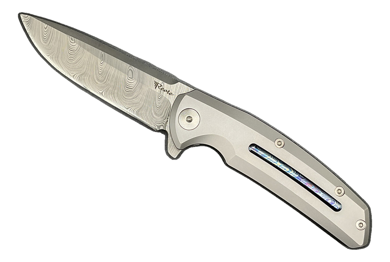 Reate Knives Epoch Damascus Titanium W/ Mokuti Hardware Prototype