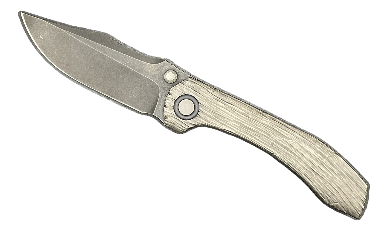 Brian Brown Knives Raptor V1 Barked Titanium Stonewashed M390 Pirate Custom