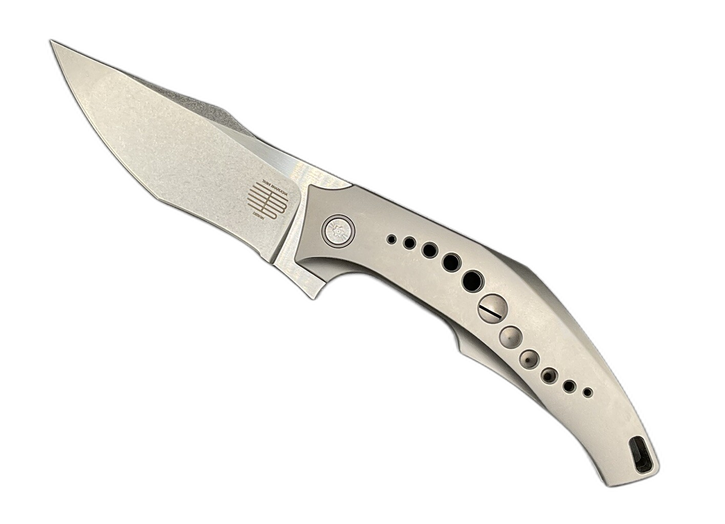 Tashi Bharucha Knives Son of Sam Satin M390 Harpoon Full Titanium