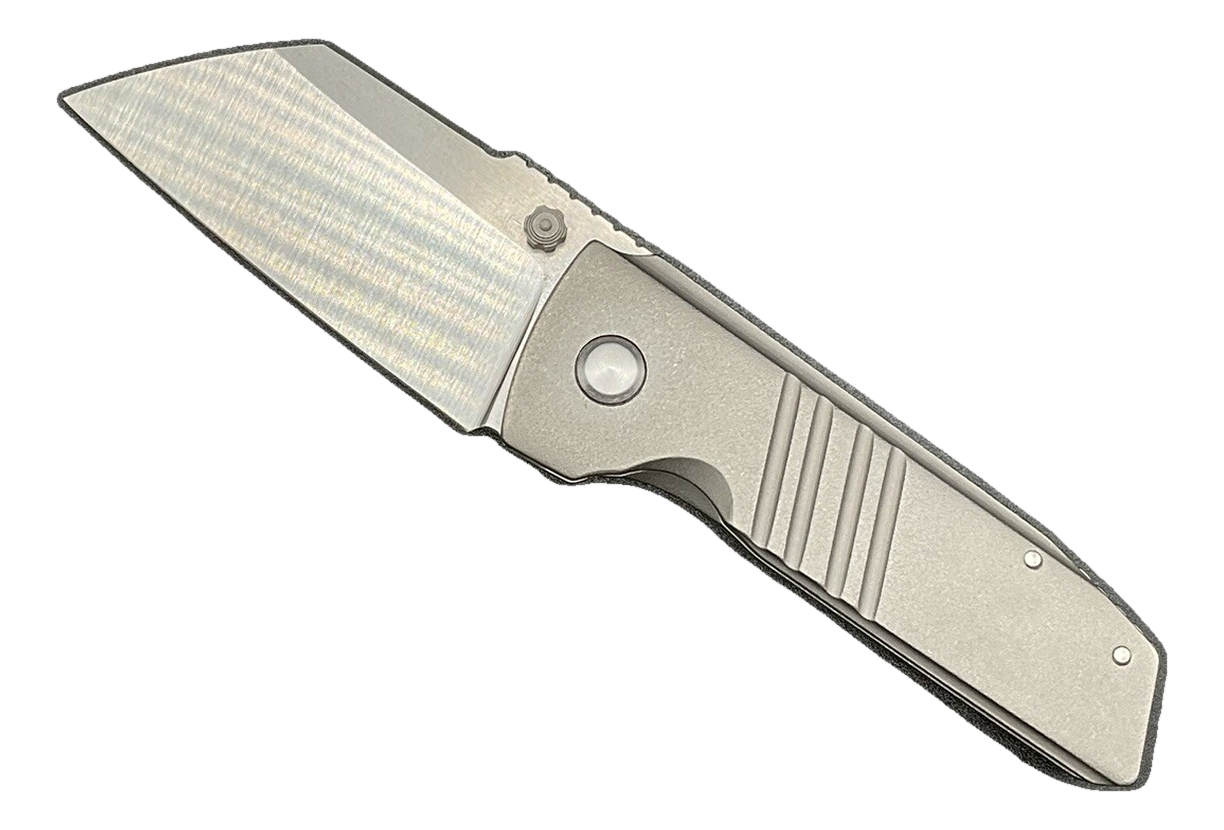 Morrish Made Knives Custom Sputnik #20 Satin 3V Grooved Titanium
