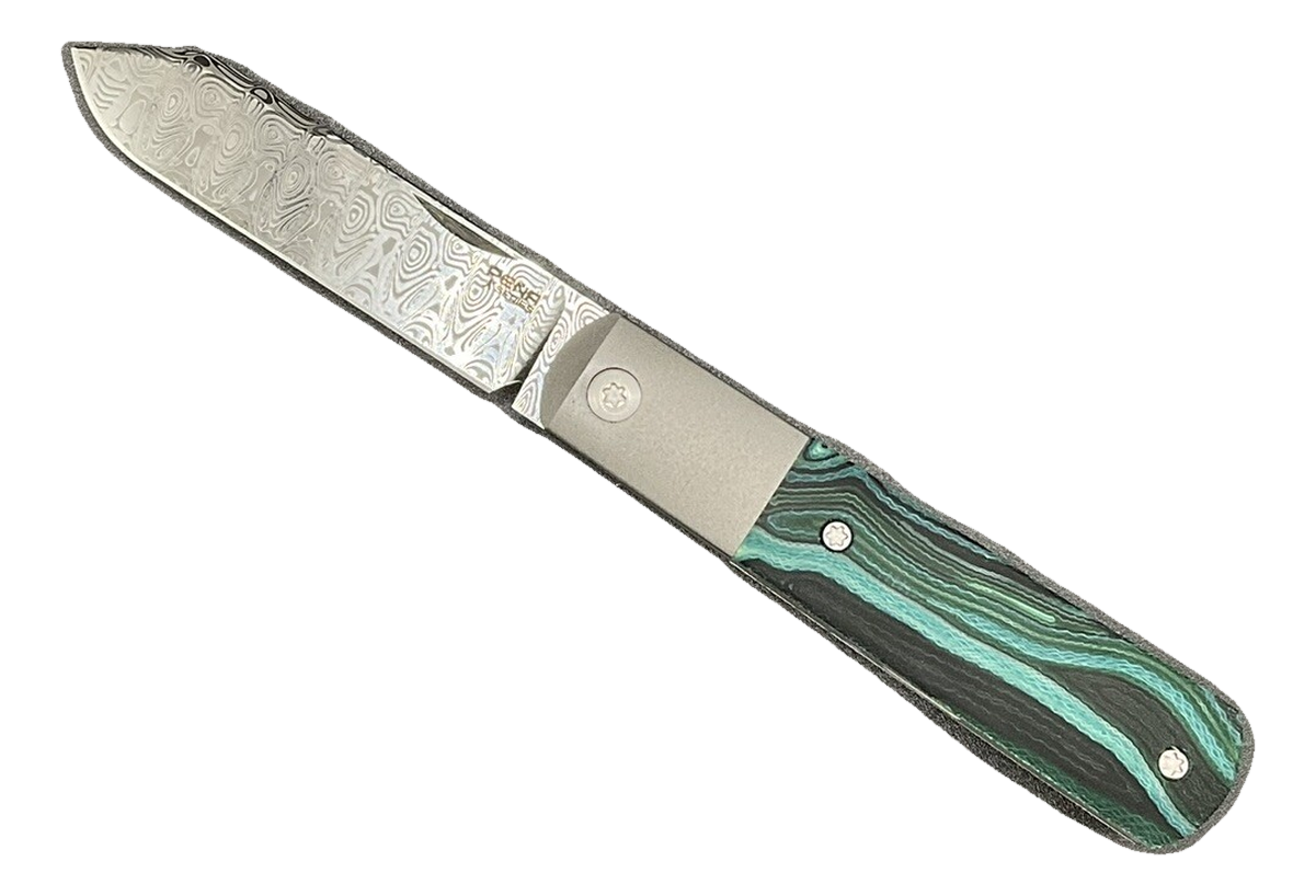 Reate Knives Pena Knives X-Series Damascus Spay Barlow Titanium Custom Micarta