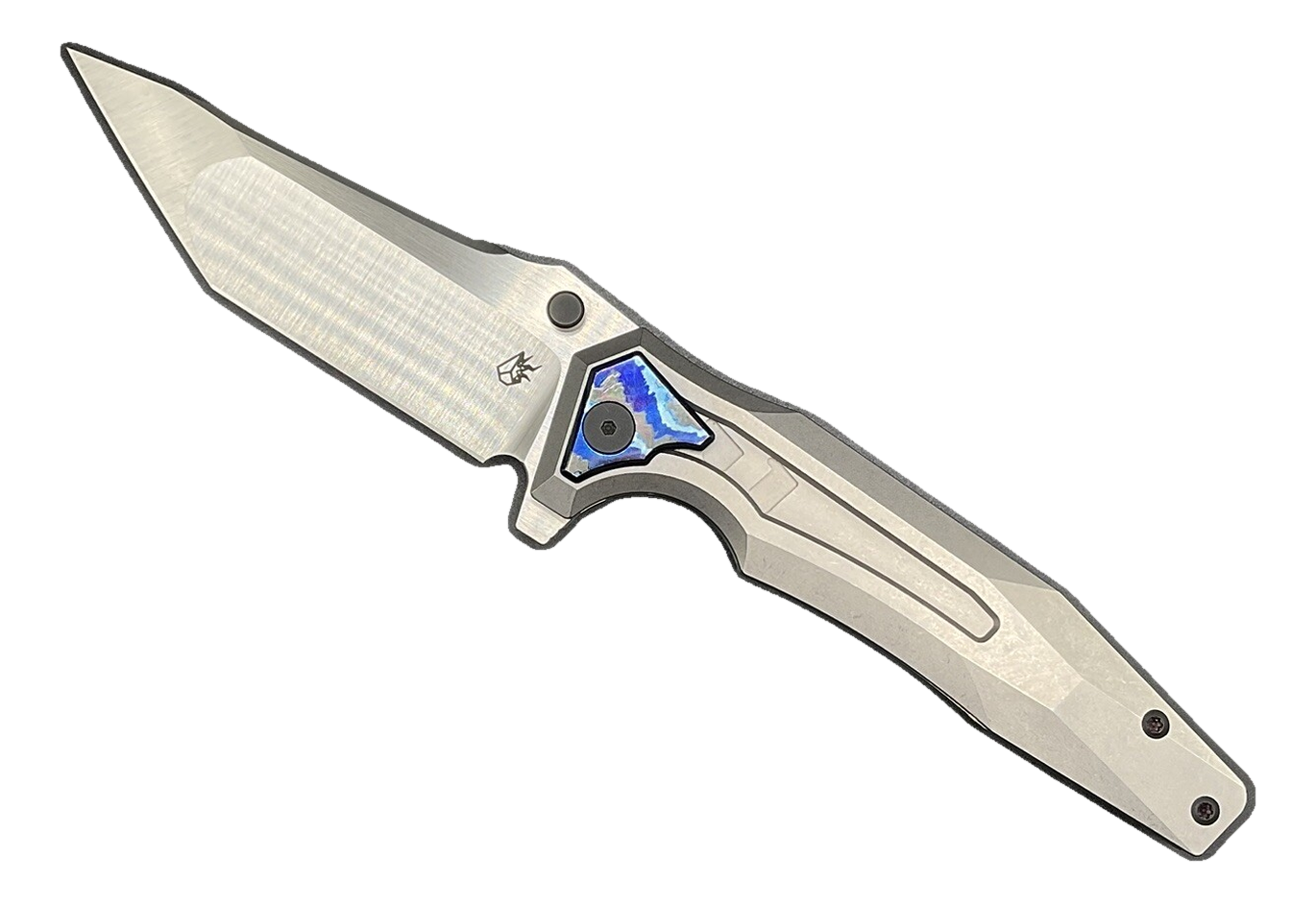 Arcan Design Creature Satin 20CV Titanium Zircuti Hardware Framelock Knife