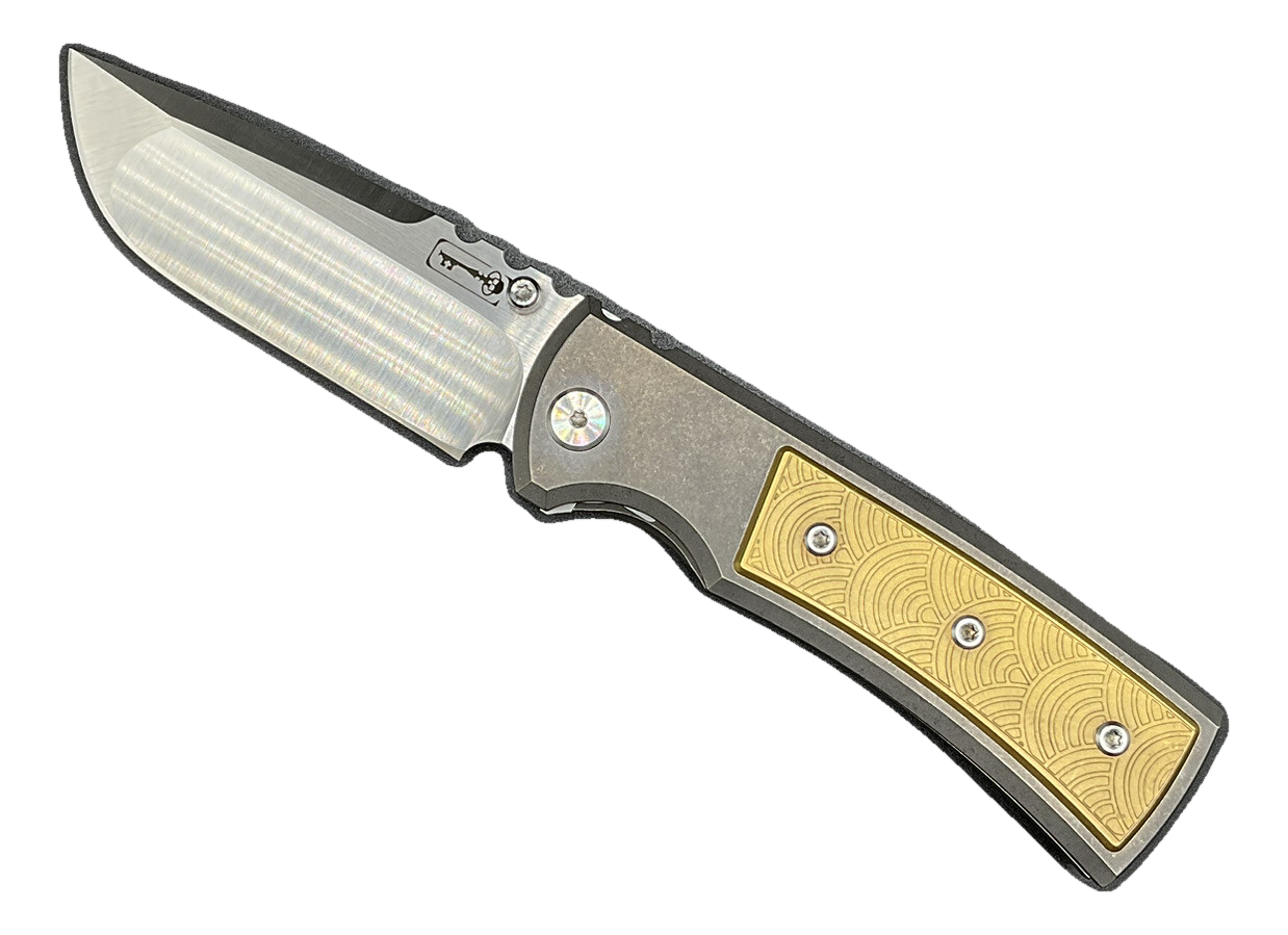 Chaves Knives Ultramar Street Brass Seigaiah Inlay Titanium Satin S35VN